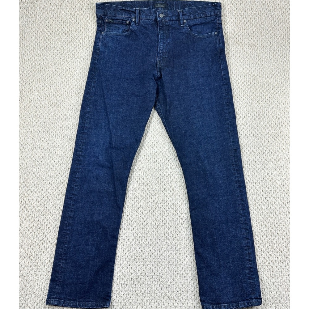Polo Ralph Lauren Jeans Mens 40T x 36 Tall Dark Blue Wash Prospect Straight Leg